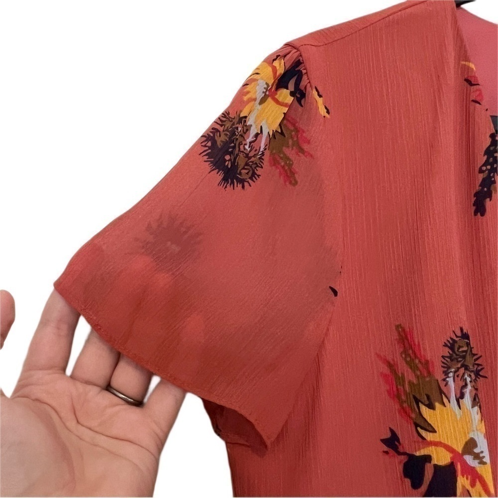 Madewell Posy Cactus Flower Wrap Dress In Spiced Rose Size 4 - Picture 6 of 8